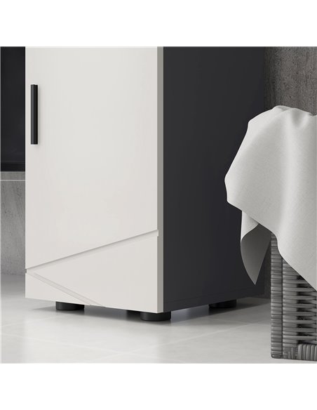 Kleankin Slim Bathroom Storage Cabinet with Drawer, Door Cupboard, Adjustable Shelf and Soft Close Mechanism, Grey - pic 28931 | FastDaddyshop