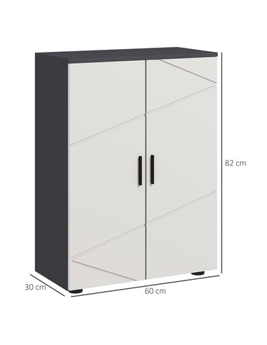 Kleankin Small Bathroom Storage Cabinet with 2-Doors Cupboard, Soft Close Mechanism, Grey