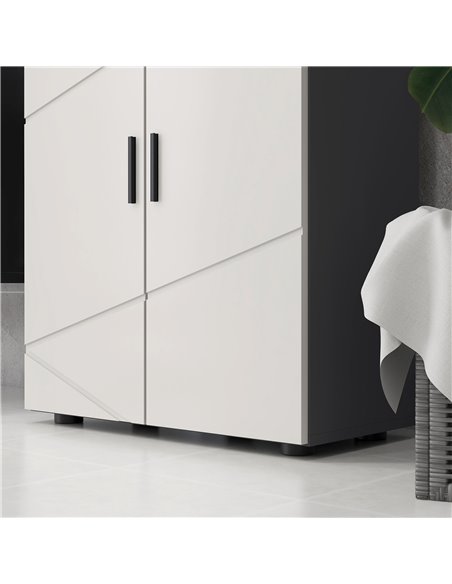 Kleankin Small Bathroom Storage Cabinet with 2-Doors Cupboard, Soft Close Mechanism, Grey - pic 28940 | FastDaddyshop