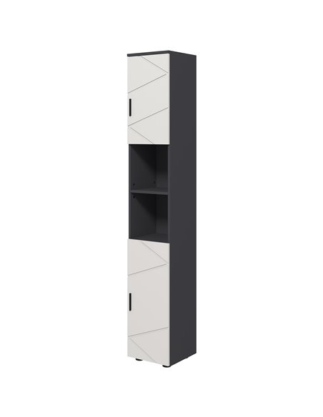 Kleankin Narrow Bathroom Storage Cabinet with 2 Doors Cabinets, Adjustable Shelves, Grey - pic 28941 | FastDaddyshop