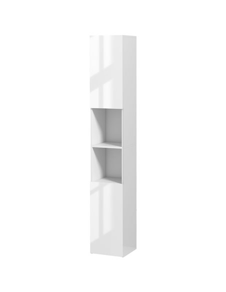 Kleankin High Gloss Bathroom Storage Cabinet with Doors and Adjustable Shelves, White - pic 28950 | FastDaddyshop