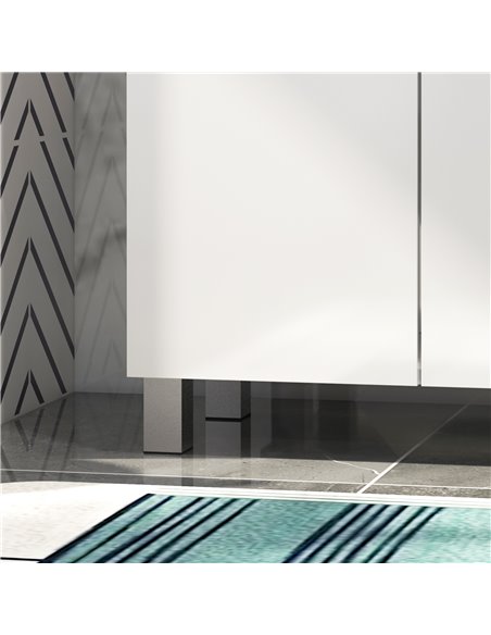 Kleankin High Gloss Bathroom Storage Cabinet with Doors and Adjustable Shelf, White - pic 28966 | FastDaddyshop
