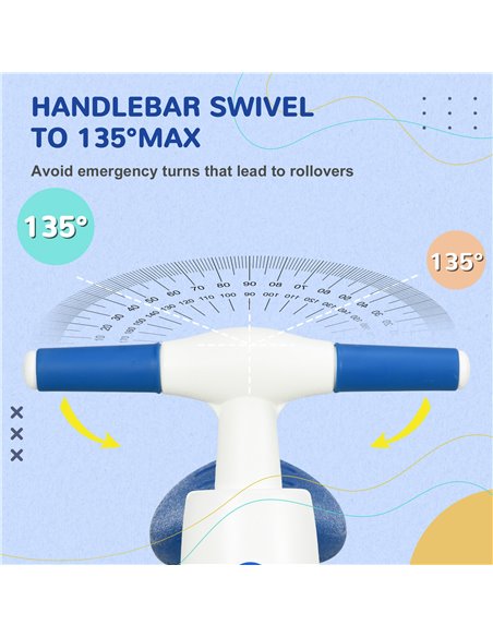 AIYAPLAY Balance Bike with Anti Slip Handlebars, Blue 370-273V00BU - pic 28971 | FastDaddyshop