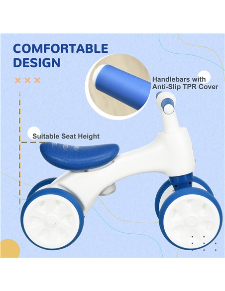AIYAPLAY Balance Bike with Anti Slip Handlebars, Blue 370-273V00BU - pic 28972 | FastDaddyshop
