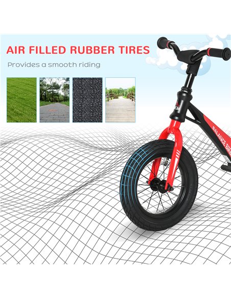 HOMCOM Kids Balance Bike with Air Filled Tires, Red-Black 370-207 - pic 28981 | FastDaddyshop