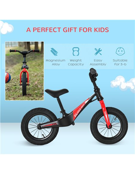 HOMCOM Kids Balance Bike with Air Filled Tires, Adjustable Handlebar, Padded Seat, Red-Black - pic 28982 | FastDaddyshop