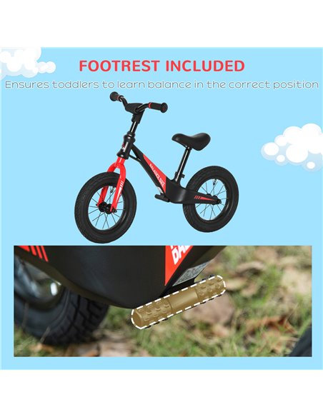 HOMCOM Kids Balance Bike with Air Filled Tires, Adjustable Handlebar, Padded Seat, Red-Black - pic 28983 | FastDaddyshop