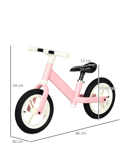 AIYAPLAY 12" Kids Balance Bike, No Pedal Training Bike for Children with Adjustable Seat, 360° Rotation Handlebars - Pink - pic 28988 | FastDaddyshop