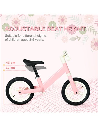 AIYAPLAY 12" Kids Balance Bike with Adjustable Seat, Pink 370-297V00PK