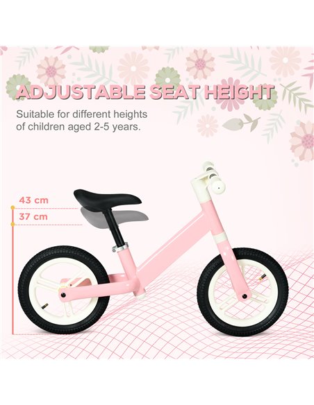 AIYAPLAY 12" Kids Balance Bike with Adjustable Seat, Pink 370-297V00PK - pic 28989 | FastDaddyshop