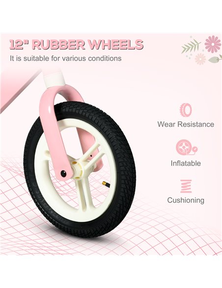 AIYAPLAY 12" Kids Balance Bike with Adjustable Seat, Pink 370-297V00PK - pic 28990 | FastDaddyshop