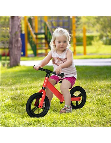 AIYAPLAY 12" Kids Balance Bike, No Pedal Training Bike for Children with Adjustable Seat, 360° Rotation Handlebars - Red