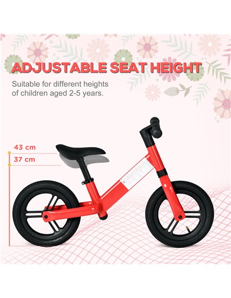 AIYAPLAY 12" Kids Balance Bike with Adjustable Seat, Red 370-297V00RD - pic 28998 | FastDaddyshop