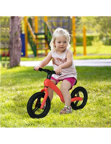 AIYAPLAY 12" Kids Balance Bike, Lightweight Training Bike for Children No Pedal with Adjustable Seat, Rubber Wheels - Red