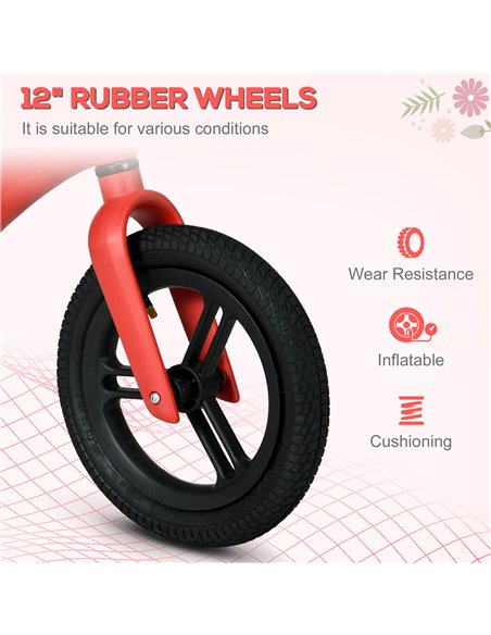 AIYAPLAY 12" Lightweight Kids Balance Bike with Rubber Wheels, Red 370-296V00RD - pic 29008 | FastDaddyshop