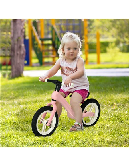 AIYAPLAY 12" Kids Balance Bike, Lightweight Training Bike for Children No Pedal with Adjustable Seat, Rubber Wheels - Pink - pic 29014 | FastDaddyshop