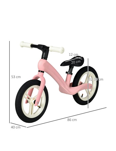 AIYAPLAY 12" Kids Balance Bike, Lightweight Training Bike for Children No Pedal with Adjustable Seat, Rubber Wheels - Pink - pic 29015 | FastDaddyshop