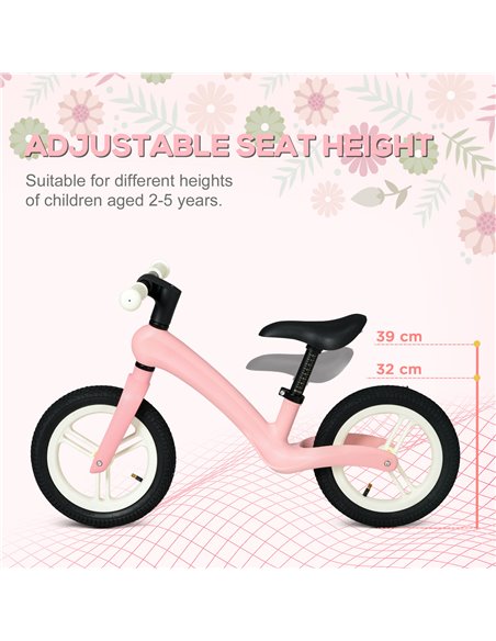 AIYAPLAY 12" Lightweight Kids Balance Bike with Rubber Wheels, Pink 370-296V00PK - pic 29016 | FastDaddyshop