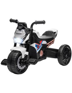 AIYAPLAY Motorcycle Design 3 in 1 Toddler Trike, Sliding Car, Balance Bike with Headlight, Music, Horn, White