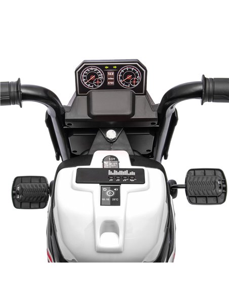 AIYAPLAY Motorcycle Design 3 in 1 Toddler Trike, Sliding Car, Balance Bike with Headlight, Music, Horn, White - pic 29030 | FastDaddyshop