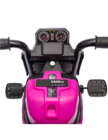 AIYAPLAY Motorcycle Design 3 in 1 Toddler Trike, Sliding Car, Balance Bike with Headlight, Music, Horn, Pink