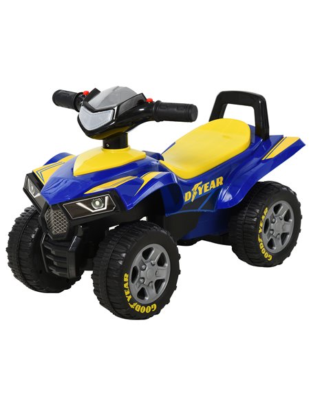 HOMCOM Toddlers Sound Effect PP Quad Bike Walker Yellow/Blue - pic 29049 | FastDaddyshop