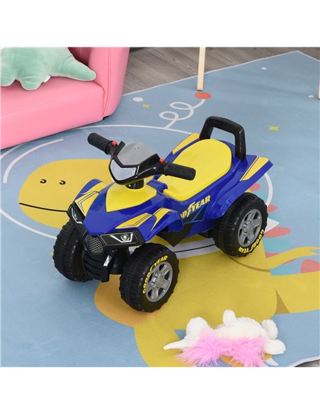 HOMCOM Toddlers Sound Effect PP Quad Bike Walker Yellow-Blue - pic 29050 | FastDaddyshop