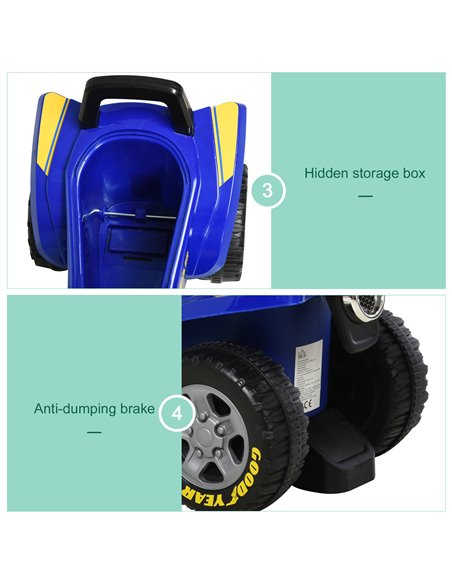 HOMCOM Toddlers Sound Effect PP Quad Bike Walker Yellow-Blue 370-108BU - pic 29054 | FastDaddyshop