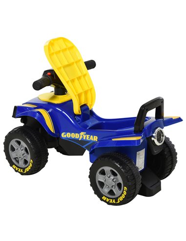 HOMCOM Toddlers Sound Effect PP Quad Bike Walker Yellow/Blue