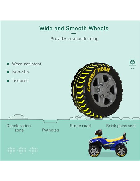 HOMCOM Toddlers Sound Effect PP Quad Bike Walker Yellow/Blue - pic 29057 | FastDaddyshop