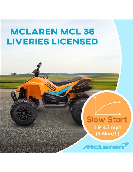 HOMCOM Mclaren Licensed 12V Quad Bike with Slow Start, Orange 370-264V70OG - pic 29061 | FastDaddyshop