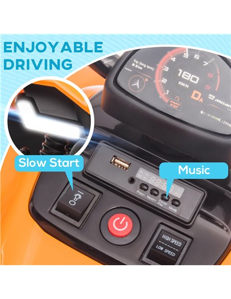 HOMCOM Mclaren Licensed 12V Quad Bike with Slow Start, Orange 370-264V70OG - pic 29062 | FastDaddyshop
