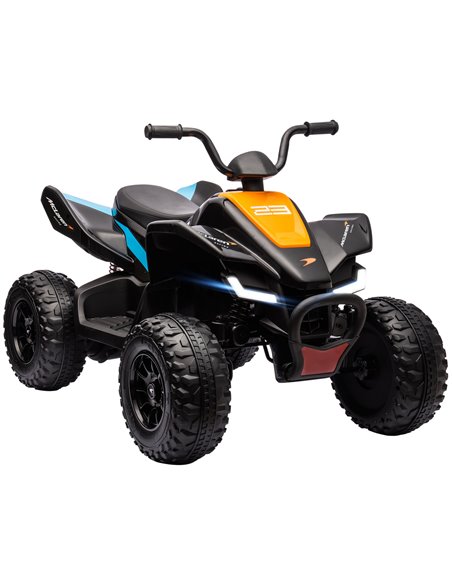 HOMCOM Mclaren Licensed 12V Quad Bike with Slow Start, Music, Headlights, MP3 Slot, Suspension Wheels, for 3-8 Years - Black - pic 29067 | FastDaddyshop