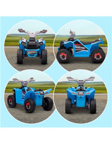 HOMCOM 6V Quad Bike with Wear-Resistant Wheels, Forward Backward Function, for Ages 18-36 Months, Blue