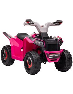 HOMCOM 6V Quad Bike with Wear-Resistant Wheels, Forward Backward Function, for Ages 18-36 Months, Pink