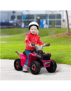 HOMCOM 6V Quad Bike with Wear-Resistant Wheels, Forward Backward Function, for Ages 18-36 Months, Pink 2