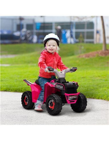 HOMCOM 6V Quad Bike with Wear-Resistant Wheels, Forward Backward Function, for Ages 18-36 Months, Pink