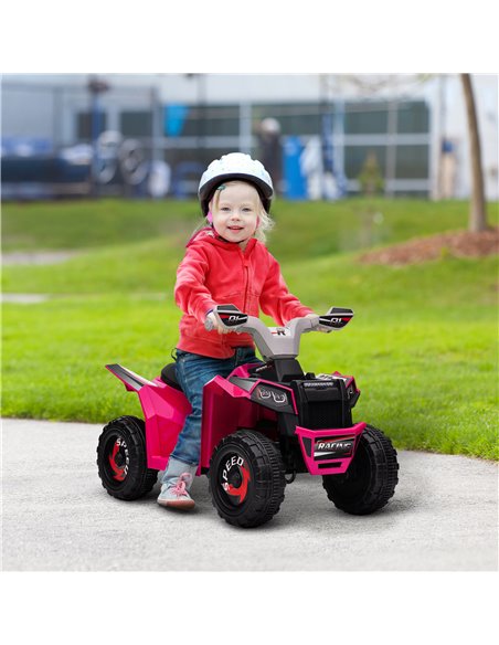 HOMCOM 6V Quad Bike with Wear-Resistant Wheels, Forward Backward Function, for Ages 18-36 Months, Pink - pic 29095 | FastDaddyshop