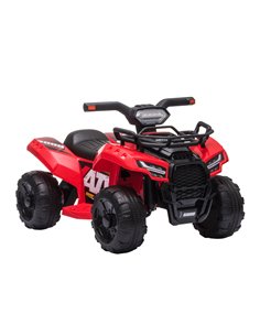 HOMCOM Kids Ride-on Four Wheeler ATV Car with Real Working Headlights, 6V Battery Powered Motorcycle for 18-36 Months, Red
