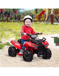 HOMCOM Kids Ride-on Four Wheeler ATV Car with Real Working Headlights, 6V Battery Powered Motorcycle for 18-36 Months, Red 2