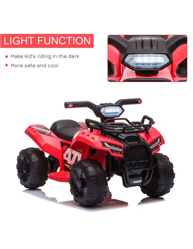 HOMCOM 6V Kids Ride-on Four Wheeler ATV Car with Headlights, Red 370-189V70RD