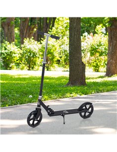 HOMCOM Kids Scooter with Foldable Design, Rear Breaking, Adjustable Height, Black 2
