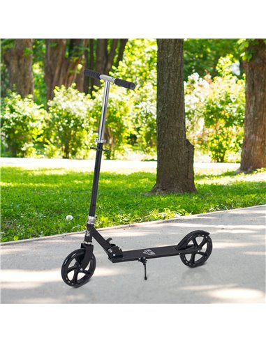 HOMCOM Kids Scooter with Foldable Design, Rear Breaking, Adjustable Height, Black