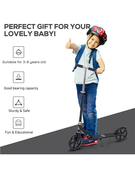 HOMCOM Kids Scooter with Foldable Design, Rear Breaking, Black 371-023BK - pic 29143 | FastDaddyshop