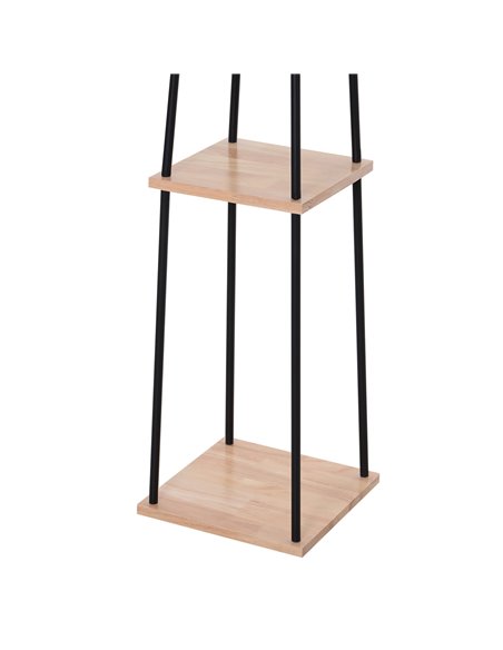 HOMCOM Metal Tripod Floor Lamp w/ 3-Tier Shelves Foot Switch Modern Stylish E27 Lampshade Base  Functional Duo Design - pic 29182 | FastDaddyshop