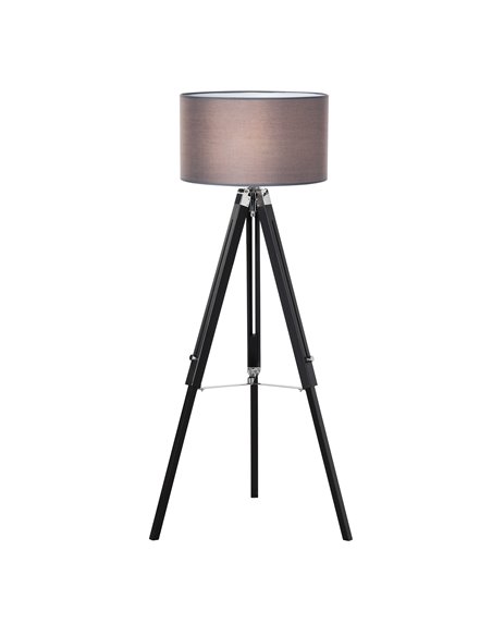 HOMCOM Modern Tripod Standing Lamps with Fabric Lampshade, Grey-Black - pic 29184 | FastDaddyshop
