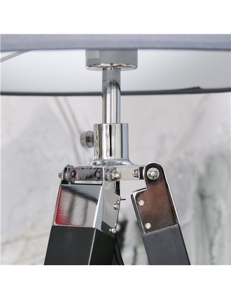 HOMCOM Modern Tripod Standing Lamps with Fabric Lampshade, Grey-Black - pic 29192 | FastDaddyshop