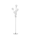 HOMCOM Crystal Floor Lamps for Living Room Bedroom with 5 Light, Modern Upright Standing Lamp, 34x25x156cm, Silver