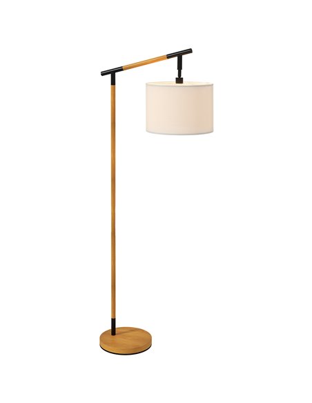 HOMCOM Modern Floor Lamp with 350° Rotating Lampshade, for Living Room and Bedroom, LED Bulb Included, Brown - pic 29256 | FastDaddyshop