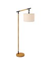 HOMCOM Modern Floor Lamp with 350° Rotating Lampshade, for Living Room and Bedroom, LED Bulb Included, Brown